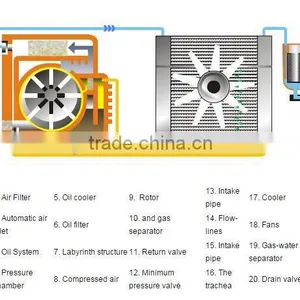 55 kw Oil-free Low Pressure Screw Air Compressor CG600A -2.0/55 thumbnail-5