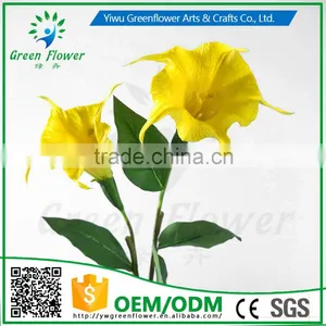 Greenflower 2016 Wholesale Real Touch Latex PU China Artificial Flowers Datura for Wedding Decoration thumbnail-4