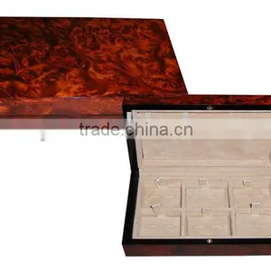 BURL WOOD Cufflink Jewellery Box thumbnail-1