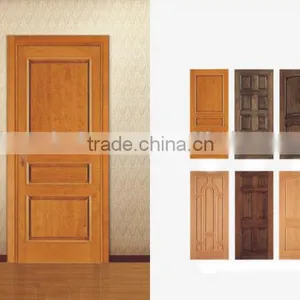 Shopping 2 Panel Oak Veneer Natural Color Wooden Doors Hotel Rooms thumbnail-2