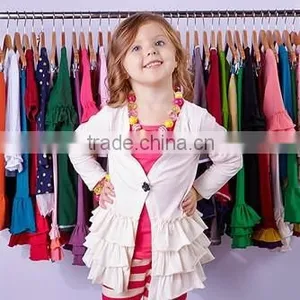 Stylish Long Sleeve Ruffled Children Cardigan Buttonless Girls Cardigan thumbnail-6