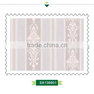 Discontinued Printed Yarn Wallpaper, Oriental Vertical Stripe Wallcovering for Room , Charming Wall Decor Price thumbnail-2