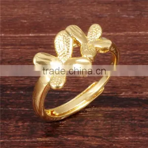 Copper Brass Jewelry Flower Adjustable Wedding Rings for Women thumbnail-3