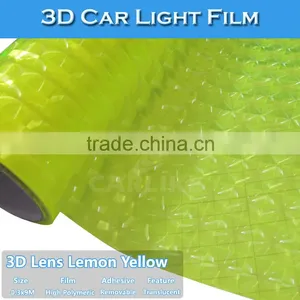 PVC Material 3D Fluorescent Yellow 0.3x10m Car Headlight Film Color Change Sticker thumbnail-2