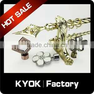 KYOK 12 Years Double Curtain Rods Factory , 28mm Golden Curtains Rods Wholesale thumbnail-1