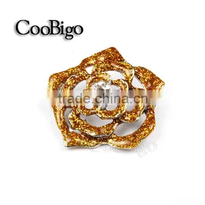 Fashion Jewelry Popular Colorful Glitter Powder Flower Rhinestone Brooches Pin Wedding Party Girl Gift Apparel Accessories thumbnail-5