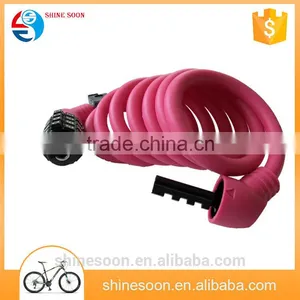 NEW Coiling Cable Key Bike Lock Curly Cable Lock Shinesoon Security Bicycle Lock thumbnail-1