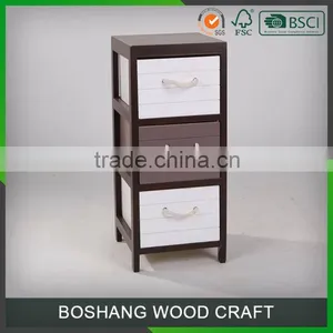 Small 3-drawer Cabinet Under Table Kids Wooden Toy Storage Cabinet Wardrobe Storage Closet thumbnail-3