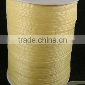 Organza Ribbon, Stringing Materials, Cream, 500yd/roll(RS6mmY073) thumbnail-1