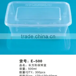 500ml Plastic Lunch Box Round Square Container Take Away Box Quality Choice thumbnail-2