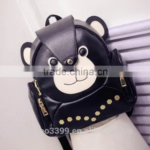 Online Shop China Backpack Cute Bear Backpack Fashion Leather Lady Backpack thumbnail-2