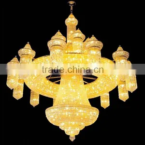 2016 Chinese New Chandelier Luxury Golden Crystal Chandelier Decorative High Ceilings thumbnail-1