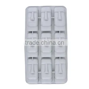 100% Food Grade Easter Island Statues Shape Silicon Ice Tray thumbnail-6