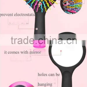 Abundant Hair & Antistatic Detangling Comb Eyecandy Rainbow Wave Curly Plastic Hair Brush thumbnail-6
