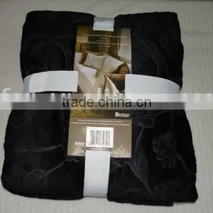 Knit Embossed Short Fur Throw thumbnail-1