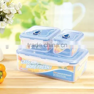 3 Pcs Rectangular Plastic Food Container Lunch Box thumbnail-1