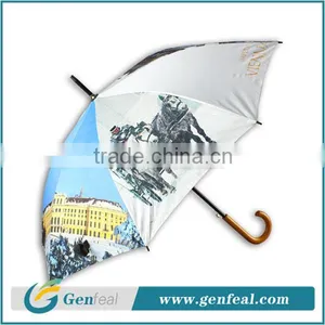 8k Ribs Heat Transfer Printing Waterproof Fabric for Wooden Handle Umbrella thumbnail-1