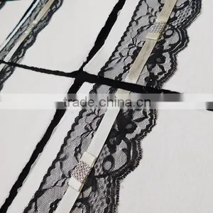 Cotton Rag Handmade Paper Wedding Invite Lace and Ribbon Invitation With Deckled Envelope and Rsvp Card thumbnail-2
