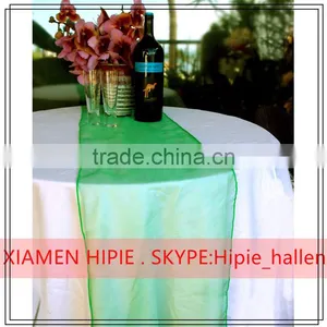 Hot Sale Cheap Blue Organza Table Runners for Round Tables thumbnail-3