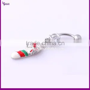 Newest Design Belly Button Rings White Gold Stainless Steel Navel Piercing thumbnail-2