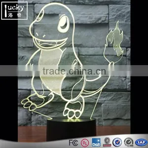 Colorful Pokemon Go Charmander 3D LED Night Light,3D Acrylic Lamp thumbnail-4