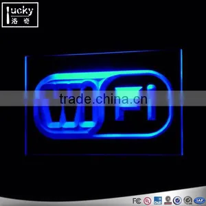 Wi Fi Logo Free Internet Services LED Acrylic Sign Night Light thumbnail-1