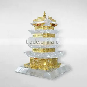 Pure K9 3D Crystal Building Model With Metal Crystal Tower Model(R-1061 thumbnail-1