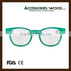 Round Frame Optical Eye Glasses Student Wood Reading Glasses thumbnail-1