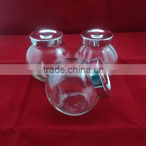 Shaped Glass Food Jar Container With Lid thumbnail-1