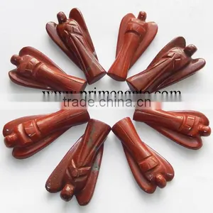 Semi Precious Stone Angels / Agate Angels / Carved Angels / Wholesale Red Jasper Angels Used in Angel Thearpy thumbnail-2