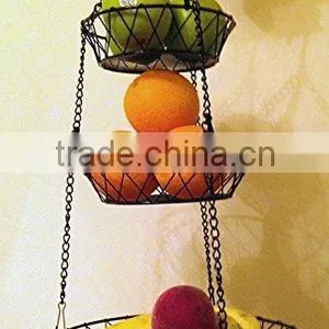 3-Tier Round Iron Hanging Basket thumbnail-5
