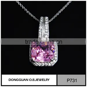 Pink Zircon Pendant for Lady Fashion Jewelry thumbnail-1
