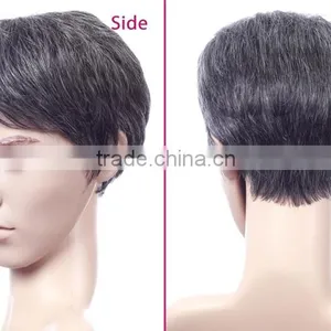 Free Wig Catalogs Topper Synthetic Hairstyle Cap Short Hair Full Silk Lace Wig Silk Top thumbnail-2