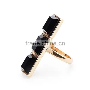 Custom Gold Plated Simple Finger Ring Designs With Stone thumbnail-1