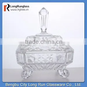 LongRun Homeuse Glassware Classic Square Candy Box Wholesale Price thumbnail-1