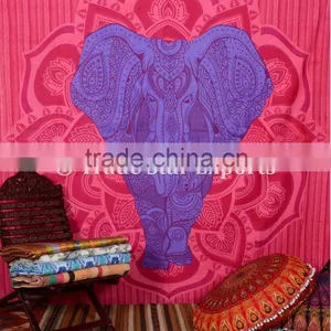 Ethnic Good Luck Indian Elephant With Lotus Mandala Home Decor Hippie Wall Art Bohemian Wall Hanging Tapestry thumbnail-5