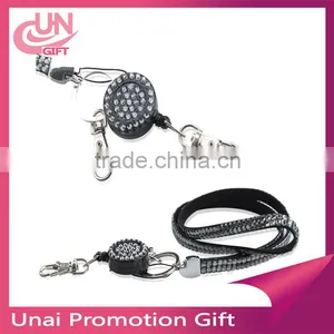 Hot Selling Diamond Cheap Rhinestone Lanyard With id Badge Holder thumbnail-4
