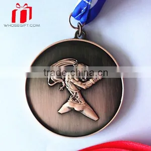 Custom Metal Wrestling Medals With Lanyard Ribbon thumbnail-1