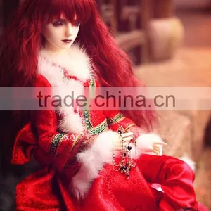High Quality Long Red Shag Deep Curly Doll Wigs for 1/3 1/4 1/6 BJD Dolls thumbnail-2
