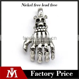 Factory Cheap Silver Punk Jewelry Stainless Steel Claw Pendant Unisex Charm Necklace thumbnail-1