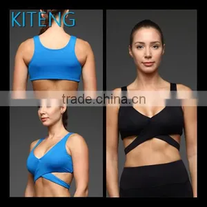 Kiteng High Quality Sport Bra With Crisscross Design in the Front Wicking Fabric and Padding Office In United States thumbnail-1
