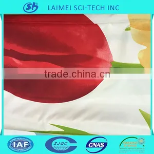 Flash Red Flower Disperse Print Woven Textile Fabric for Bedding thumbnail-1