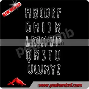 Beautiful Alphabet Letter Rhinestone Heat Transfer For T-shirt thumbnail-1