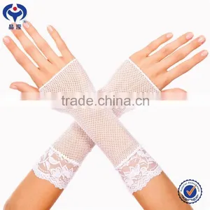 Wedding Gloves White Color Knitted Nylon Lace Gloves thumbnail-5