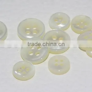 Top Class 18L,14L White Mother of Pearl Shell Mens Shirt Buttons in Bowl Shape thumbnail-1