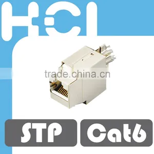 Network Solution Cat6 UL 90Degree Shielded STP RJ45 Module Keystone Jack thumbnail-1