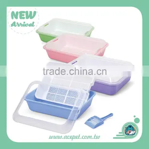 670-A Taiwan Design Pet Product,3coior Plastic Indoor Cat/Pet Litter Box Toilet With Scoop thumbnail-1