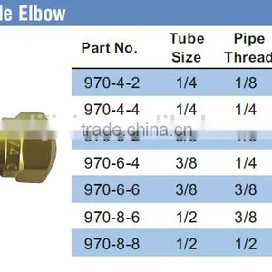 970 Female Elbow,Air Brake Fittings for Nylon Tube,Brass Valve thumbnail-3
