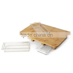 Bamboo Cutting Board With Storage Drawers thumbnail-2