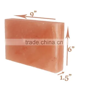 9 x 6 x 1.5 Inch Salt Tiles Plates Himalayan Natural Crystal Rock for BBQ Barbecue Cooking Searing Serving thumbnail-1